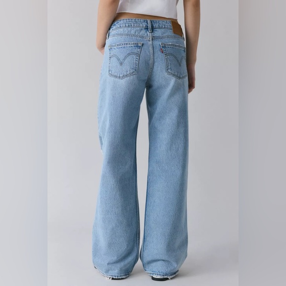 Levis Premium UO low loose low rise straight wide leg distressed denim size 28 - Picture 5 of 9